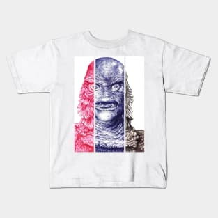 Creature From the Black Lagoon,  A ball point pen portrait. Kids T-Shirt